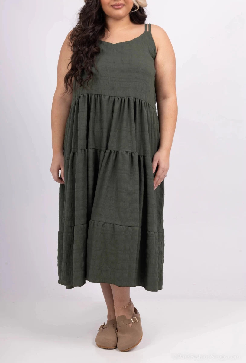 Curvy Maxi Dress Olive - Dresses - HOB
