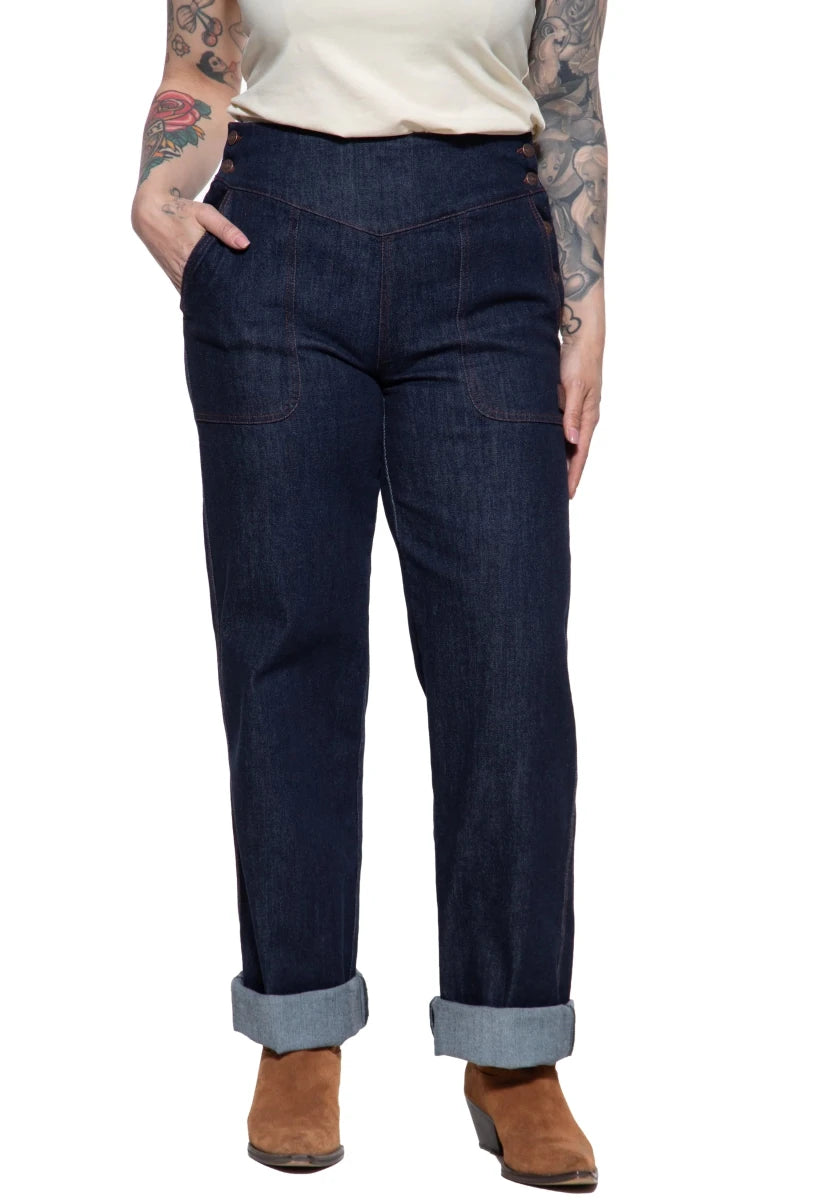 Dark Denim Josie Jeans - Trousers - House of Bones