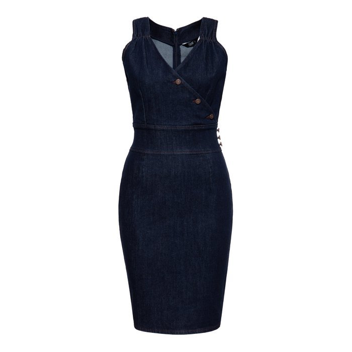 Dark Denim Pencil Dress Peggy - Trousers - Queen Kerosin