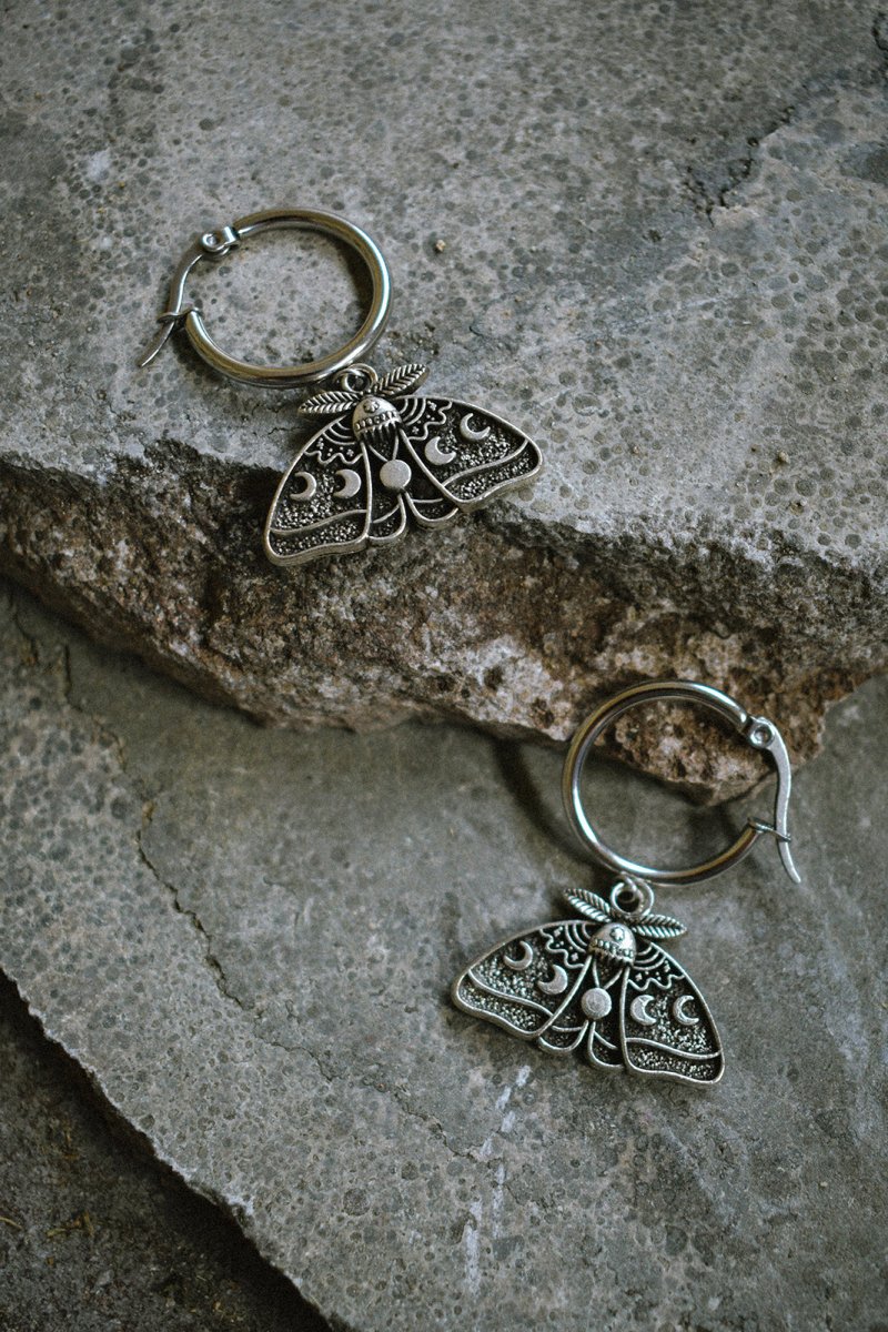 Death Moth Earrings small - Earrings - House of Bones Jewelry