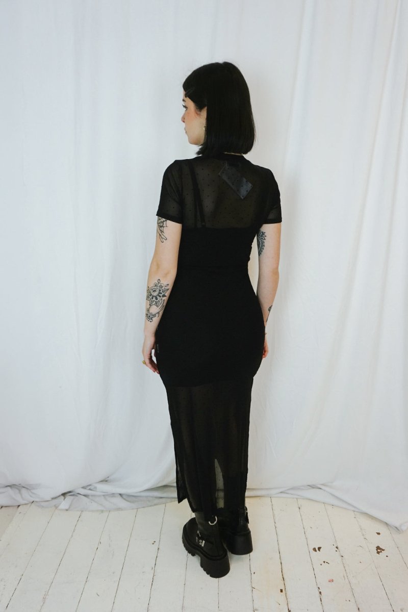 Dotted Mesh Dress - Dresses - HOB