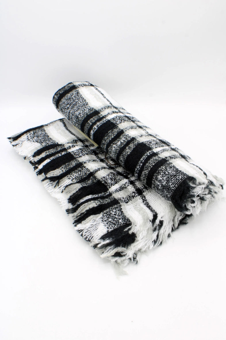 Black & White Checked Scarf