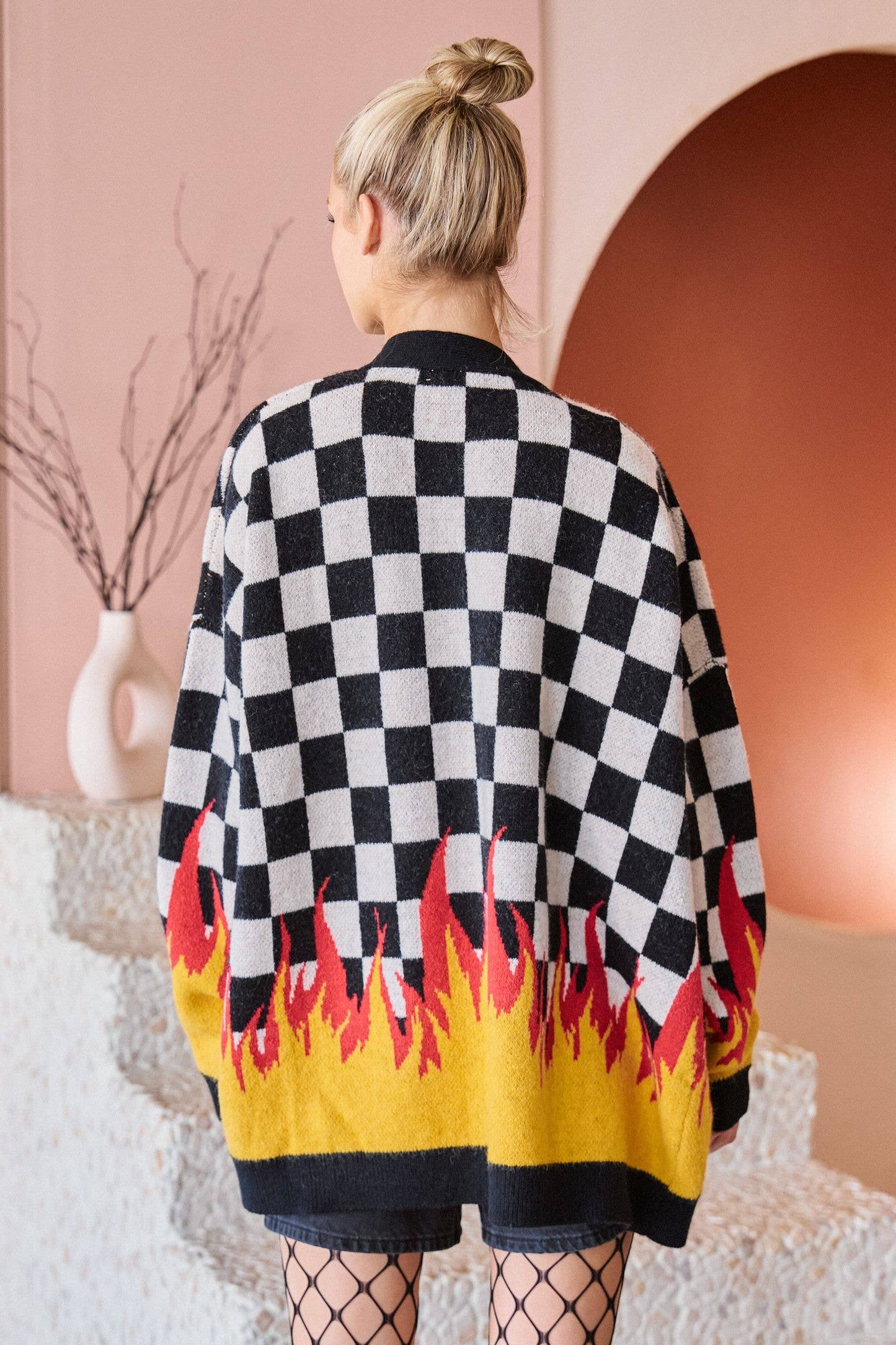 RACING FLAME KNIT CARDIGAN
