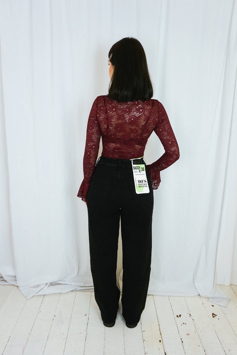 Erina High-Waisted Jeans Black - Trousers - HOB