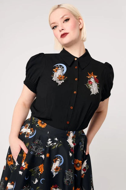 Ghost Flower Blouse - Blouse - House of Bones