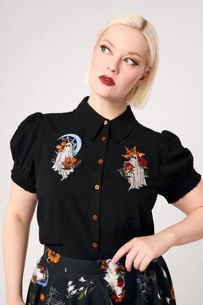 Ghost Flower Blouse - Blouse - House of Bones
