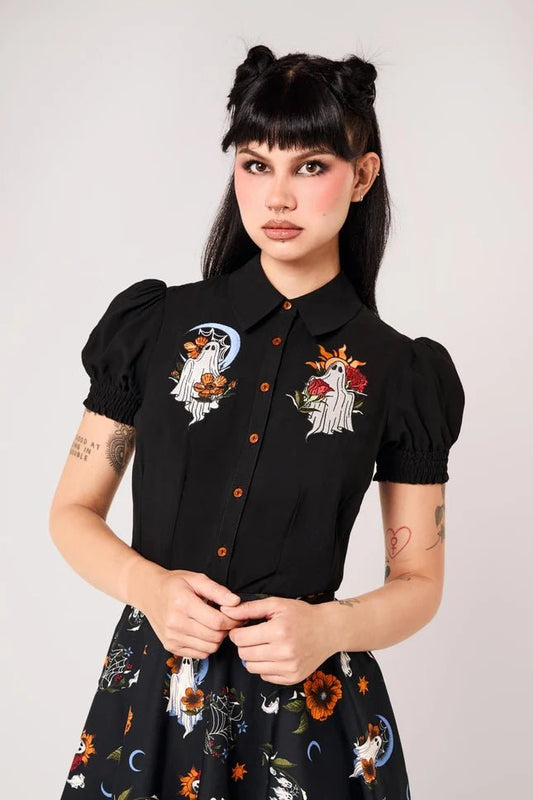 Ghost Flower Blouse - Blouse - House of Bones