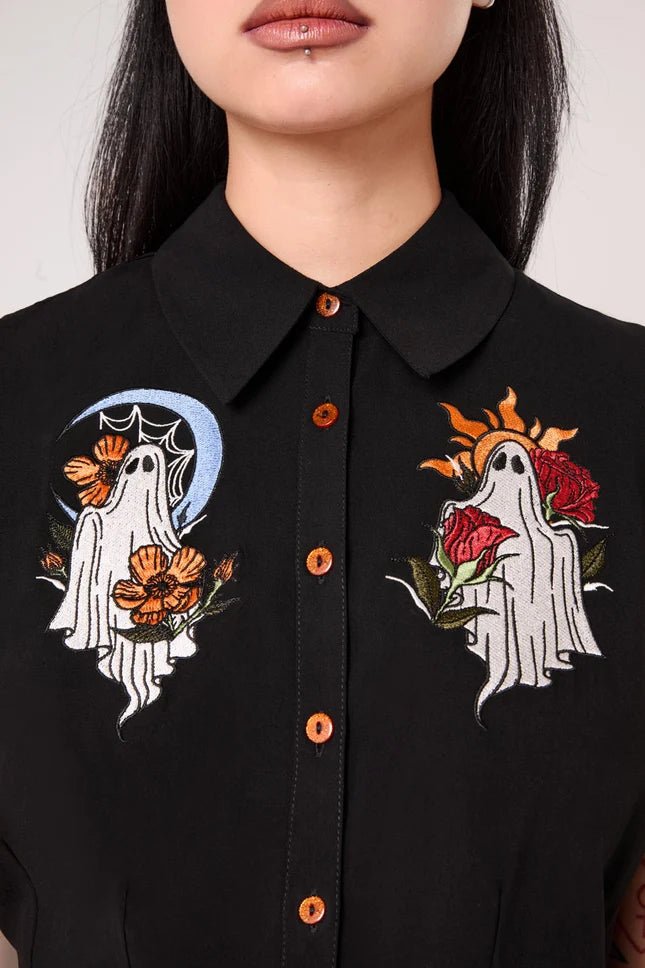 Ghost Flower Blouse - Blouse - House of Bones
