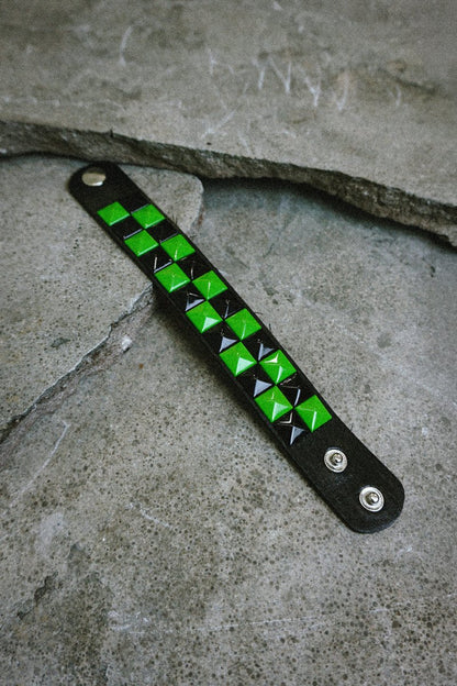 Green & Black Checkered Bracelet - Accessories - HOB