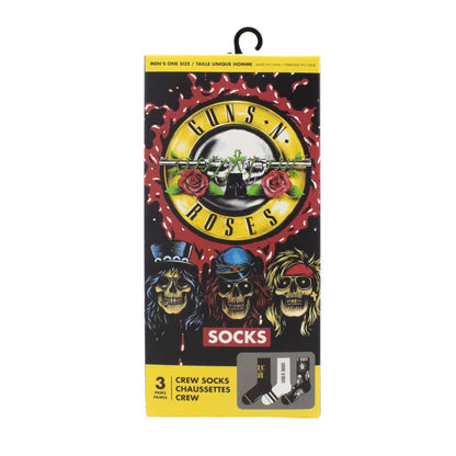 Guns N Roses 3 Pack Gift Box Crew Socks - Perri's Socks
