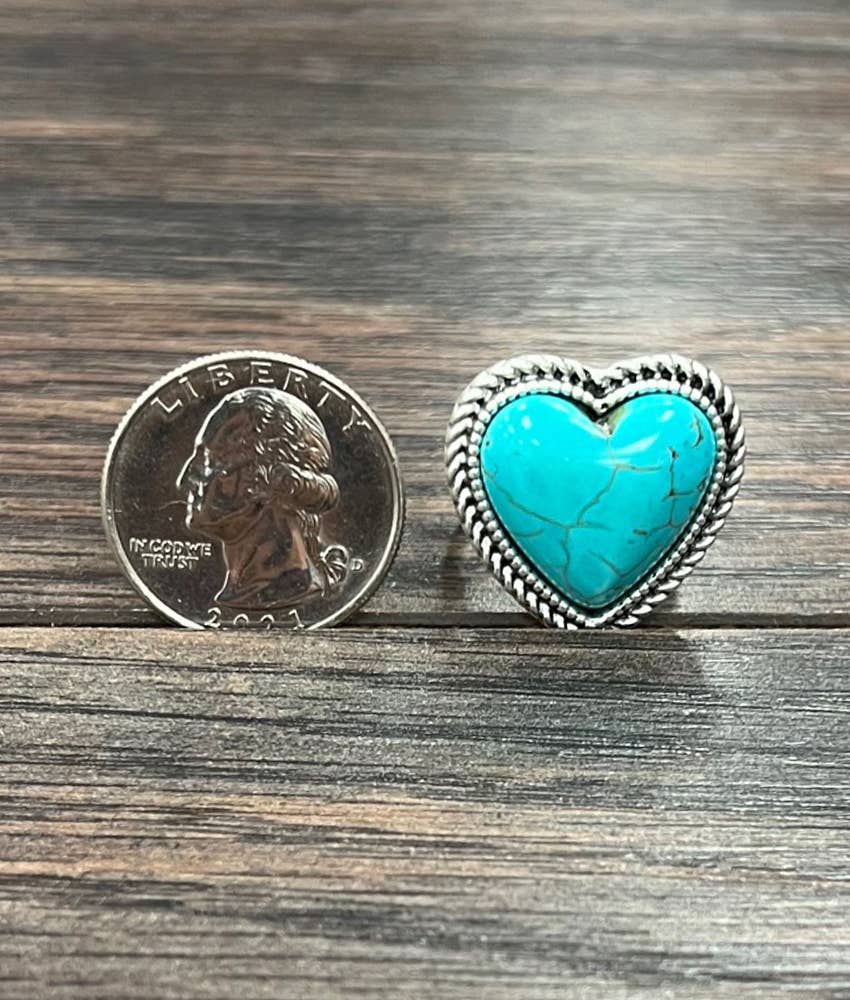Heart Turquoise Ring - Jewellery - ISAC Trading Inc