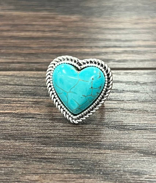 Heart Turquoise Ring - Jewellery - ISAC Trading Inc