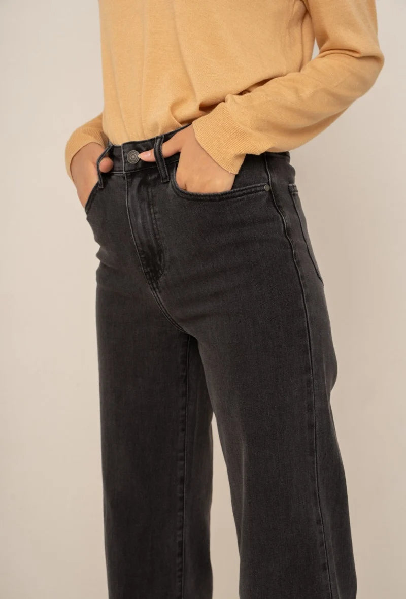 Wide Leg Washed Jeans