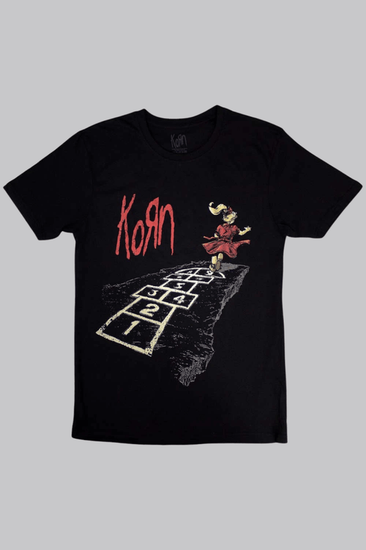 Korn Unisex T-Shirt: Follow The Leader Hopscotch (Back Print) - House of Bones