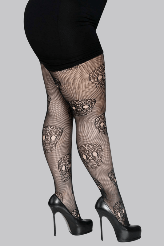 Lace Skull Fishnets - Tights - Leg Avenue