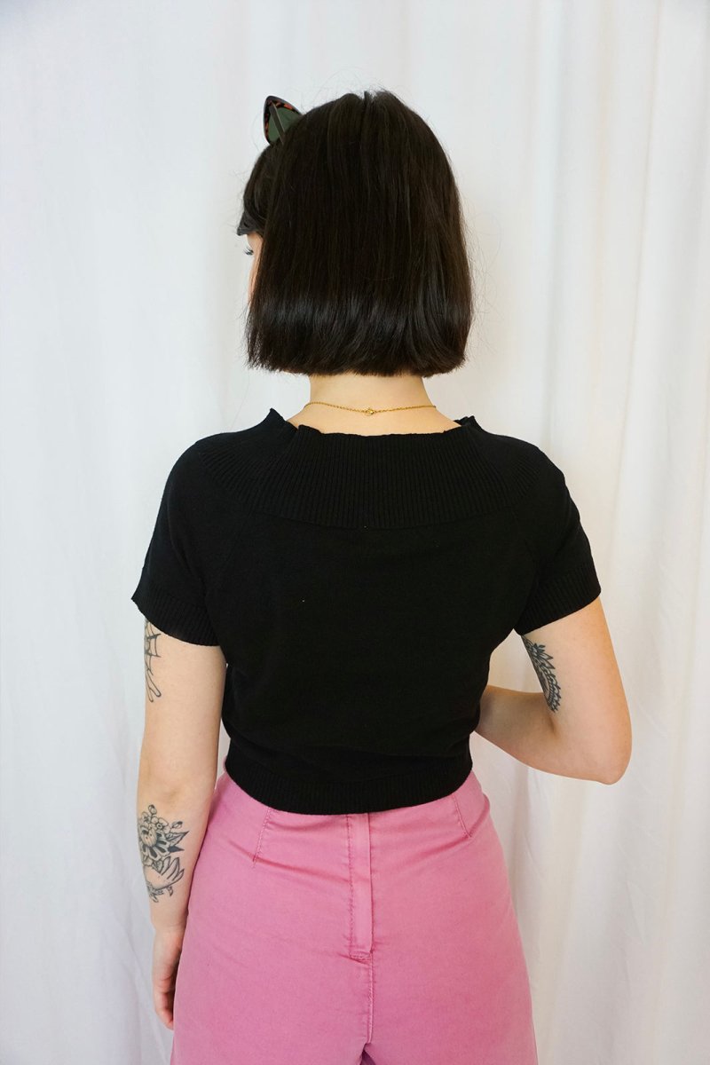 Lavinia Knitted Top Black - Tops - Banned