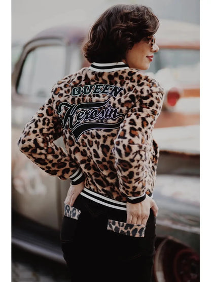Leopard College Jacket - Jackets - Queen Kerosin