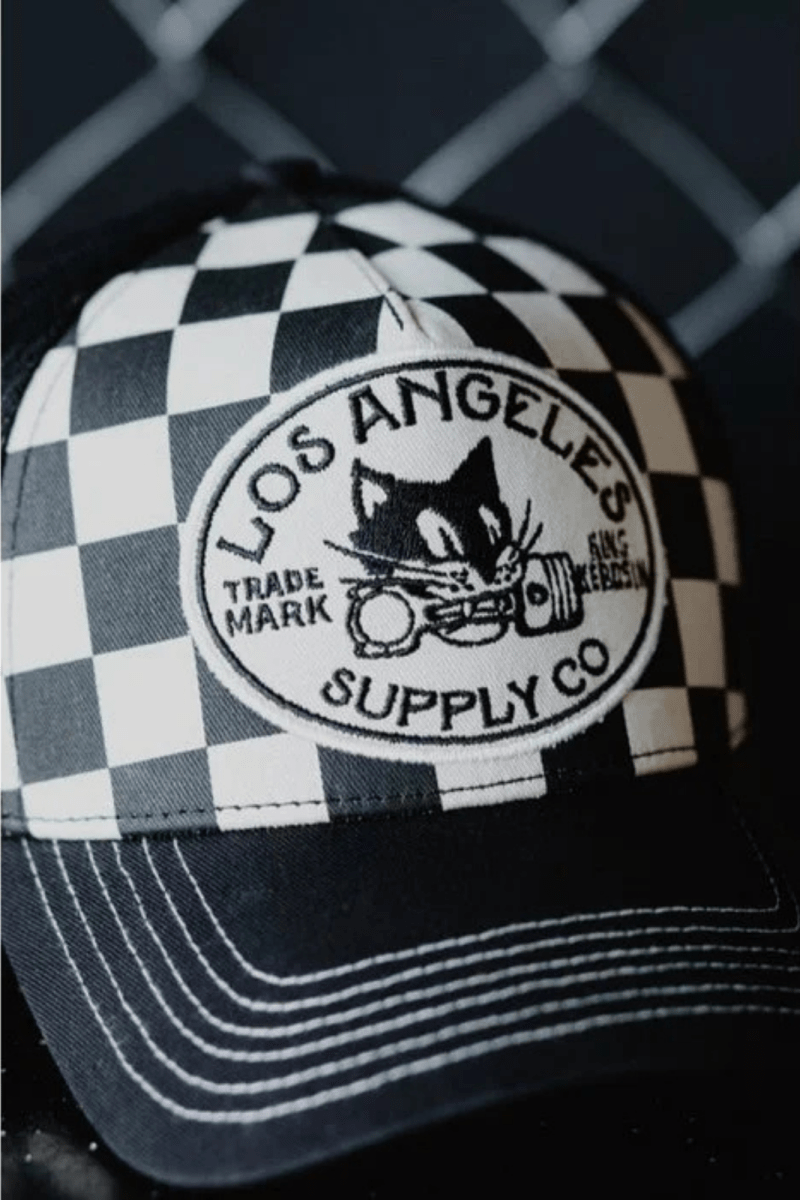 Los Angeles Checkered Cap - Hats - King Kerosin