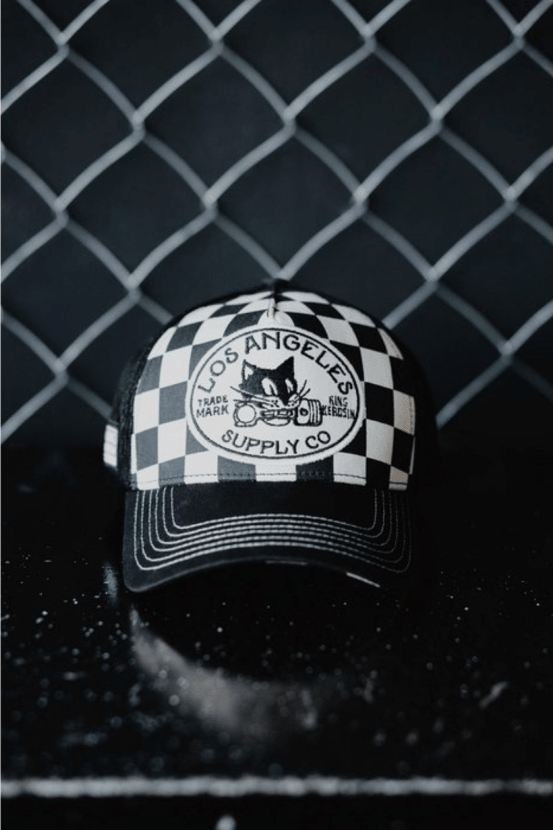 Los Angeles Checkered Cap - Hats - King Kerosin