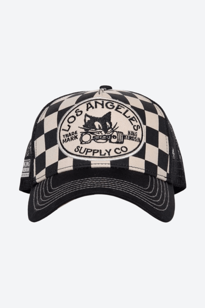 Los Angeles Checkered Cap - Hats - King Kerosin