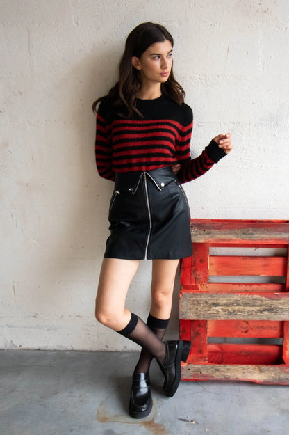 Red & Black Striped Sweater