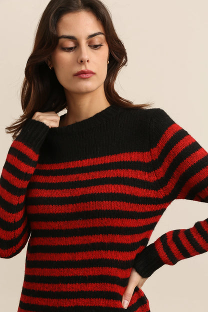 Red & Black Striped Sweater