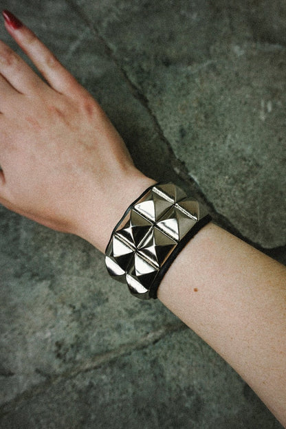 Pyramid Studded Bracelet 2 Rows - Jewellery - HOB