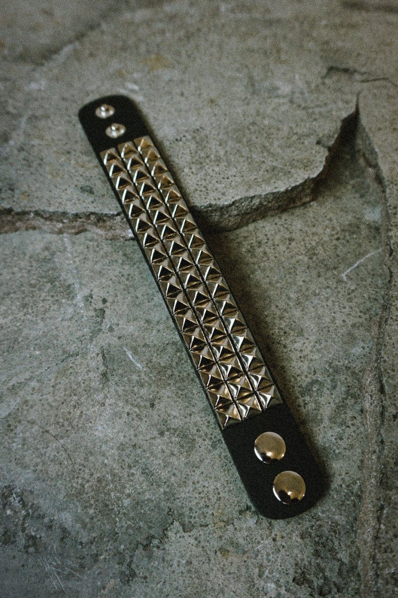 Pyramid Studded Bracelet 3 Rows - Jewellery - HOB