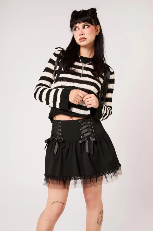 Quinzel C Black Skirt - Skirts - Hell Bunny