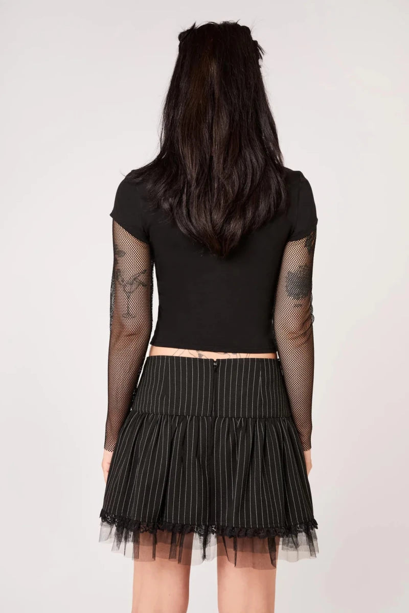 Quinzel C Pinstripe Skirt - Skirts - Hell Bunny