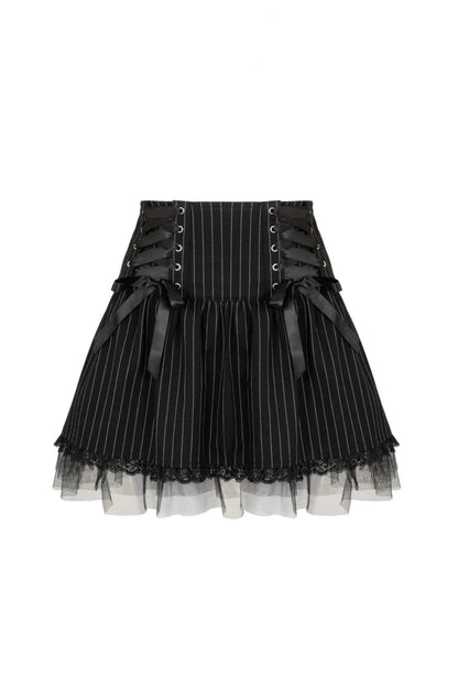 Quinzel C Pinstripe Skirt - Skirts - Hell Bunny