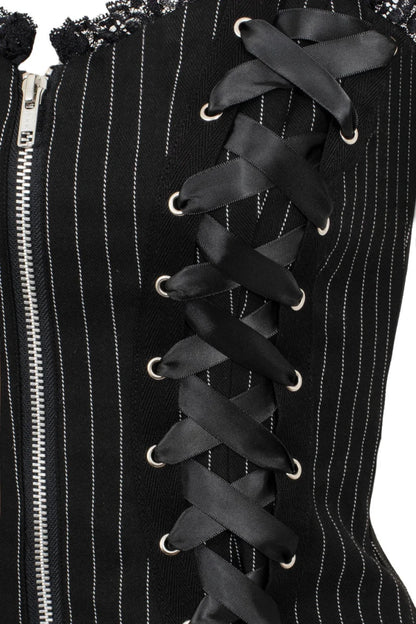 Quinzel C Pinstripe Top - Tops - Hell Bunny