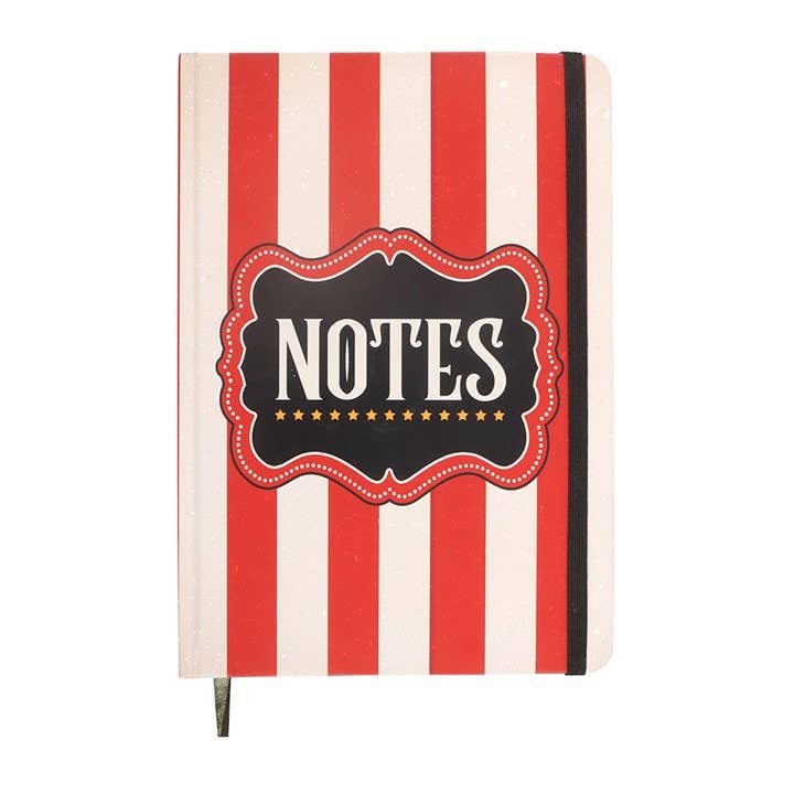 Red Circus Stripe A5 Notebook - Something Different Wholesale Europe