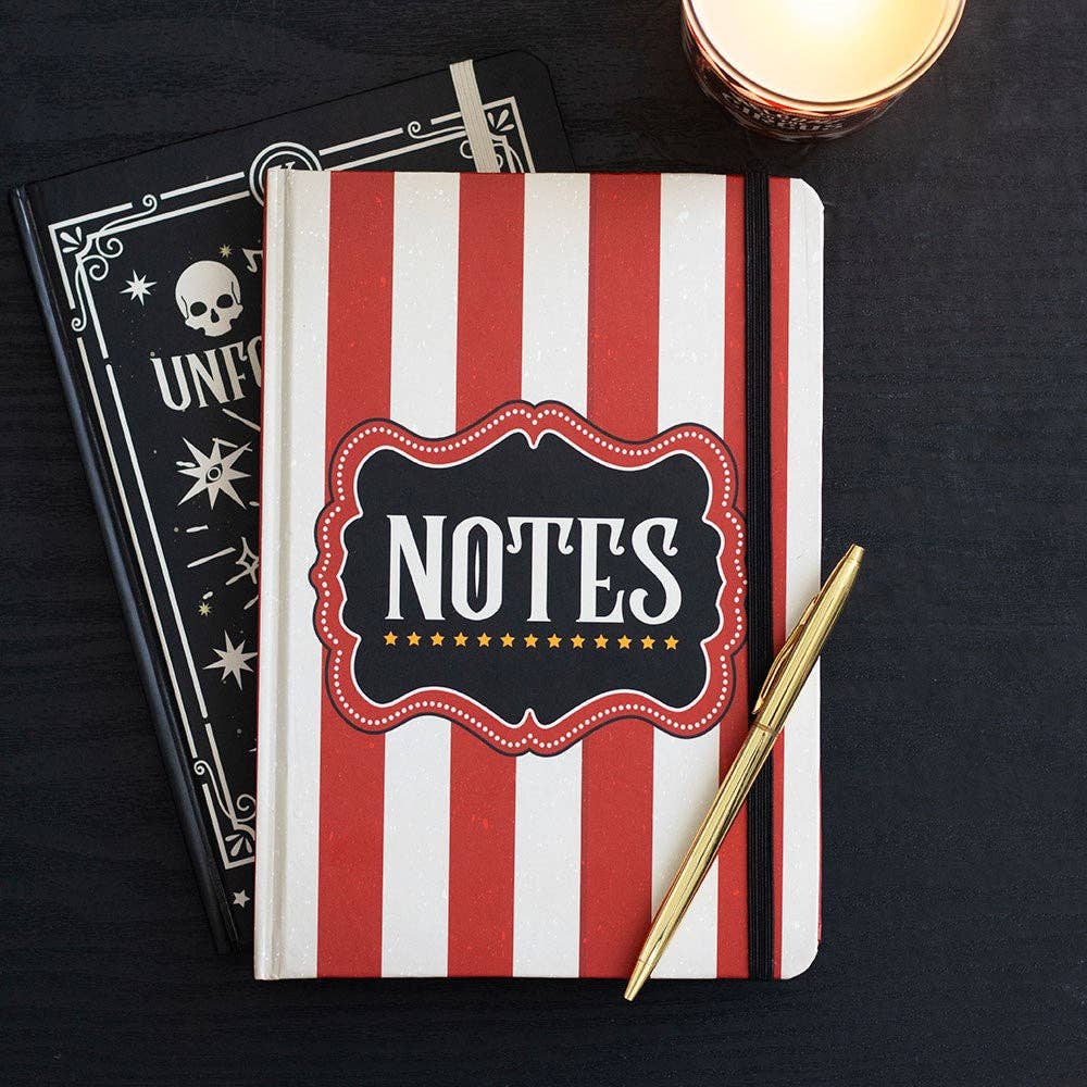 Red Circus Stripe A5 Notebook - Something Different Wholesale Europe
