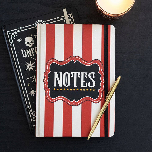 Red Circus Stripe A5 Notebook - Something Different Wholesale Europe