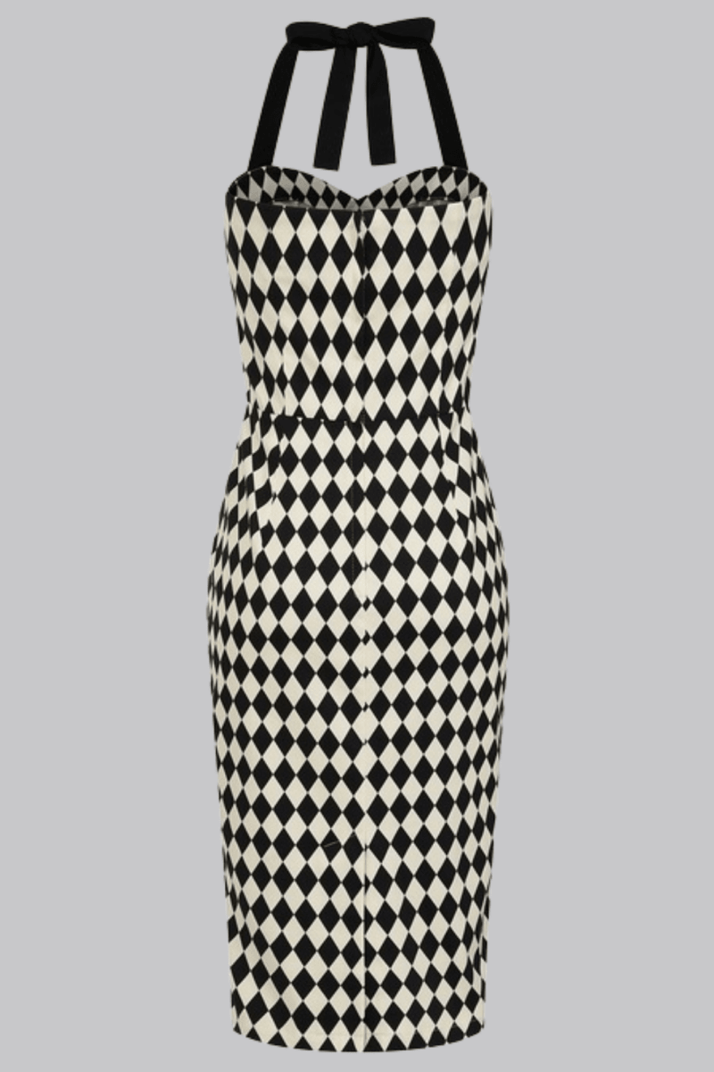 Rhona Harlequin Pencil Dress - Dresses - Banned