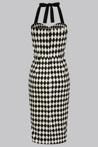 Rhona Harlequin Pencil Dress - Dresses - Banned