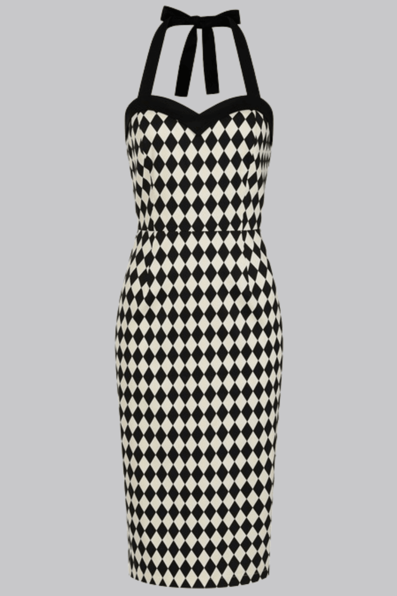 Rhona Harlequin Pencil Dress - Dresses - Banned