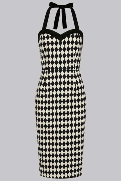 Rhona Harlequin Pencil Dress - Dresses - Banned