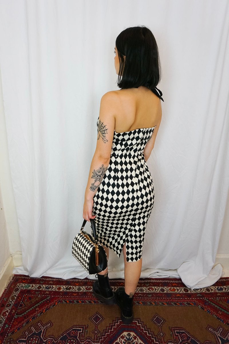 Rhona Harlequin Pencil Dress - Dresses - Banned