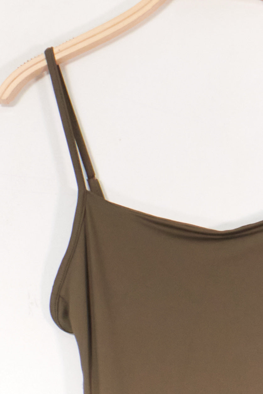 Olive Maxi Dress with Slit