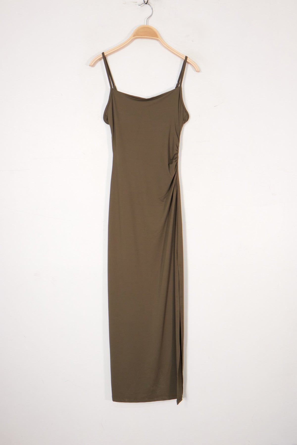 Olive Maxi Dress with Slit