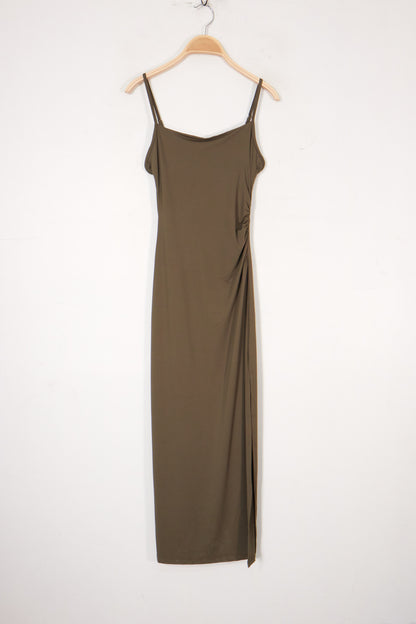 Olive Maxi Dress with Slit