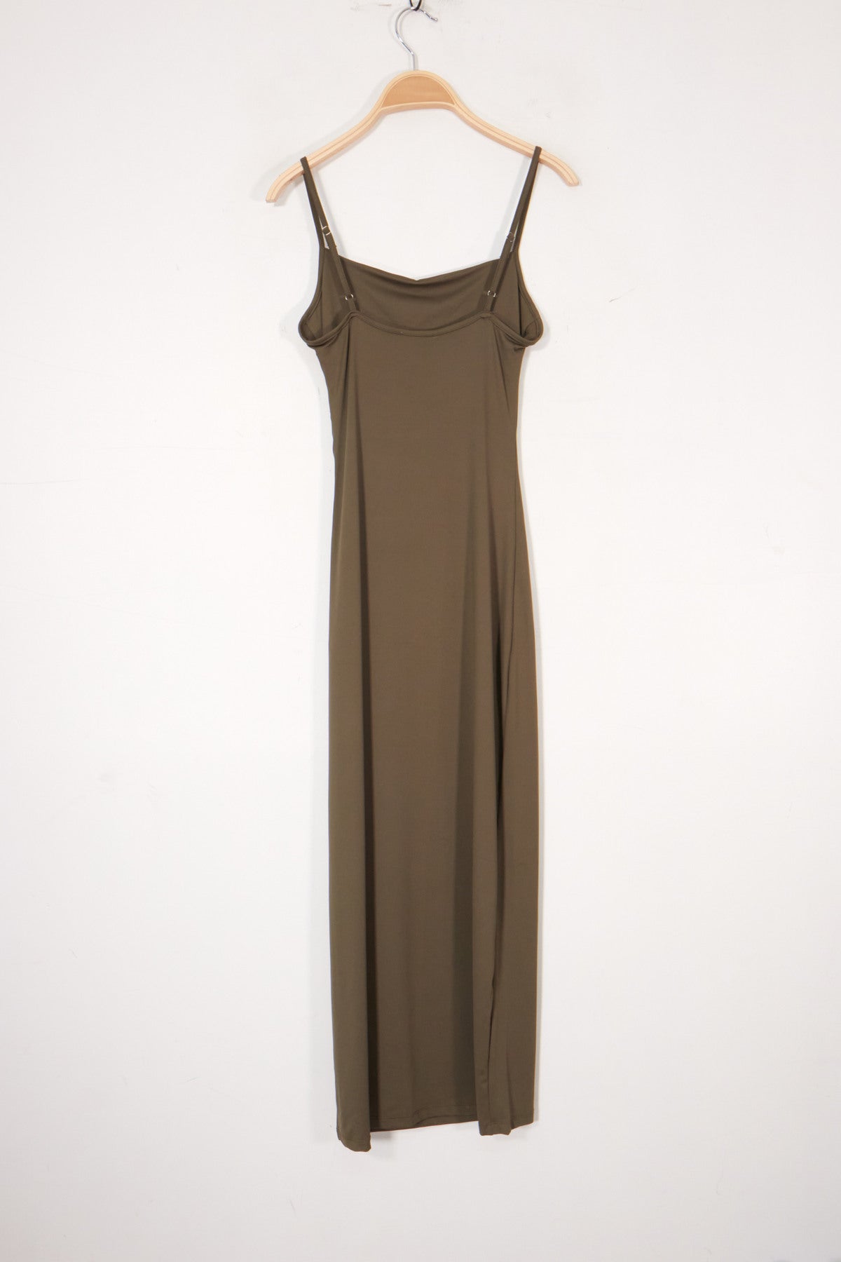 Olive Maxi Dress with Slit
