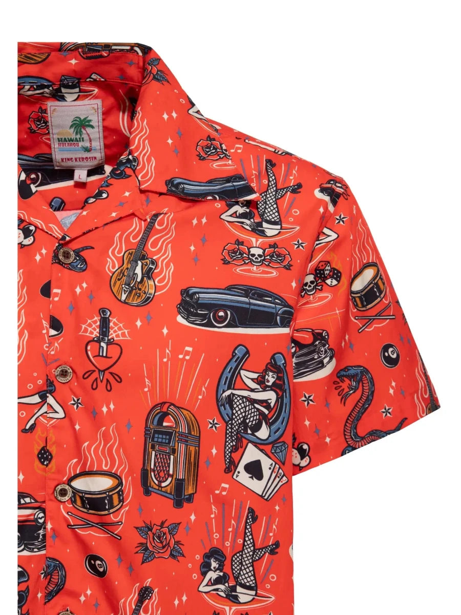 Rock 'n' Roll Hawaiian Shirt - Shirts - King Kerosin