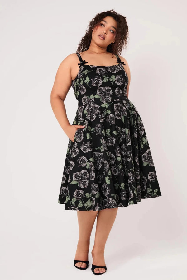 Romance Noir Dress - Dresses - Hell Bunny