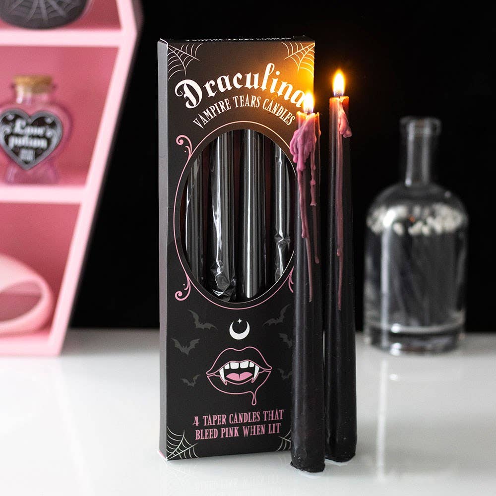 Set of 4 Pink Vampire Tears Taper Candles - Deco - Something Different Wholesale Europe