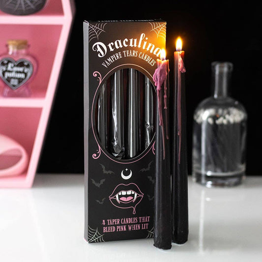 Set of 4 Pink Vampire Tears Taper Candles - Deco - Something Different Wholesale Europe