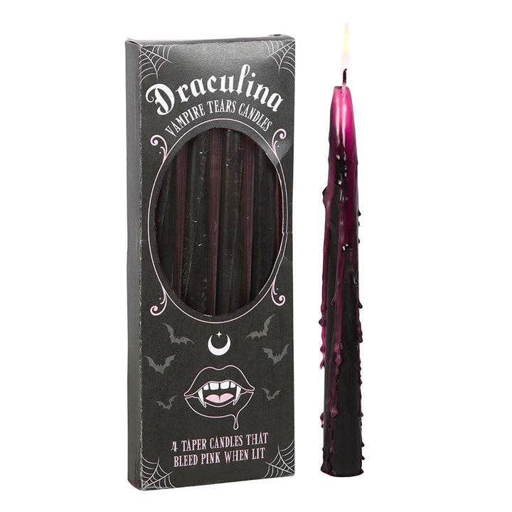 Set of 4 Pink Vampire Tears Taper Candles - Deco - Something Different Wholesale Europe