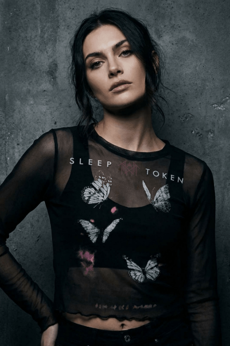 Sleep Token Butterflies Lady Mesh Crop Shirt - Bandshirts - Official Merchandise